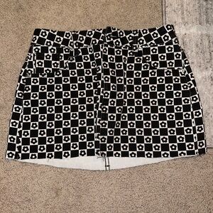 Pacsun black and white low rise floral denim skirt